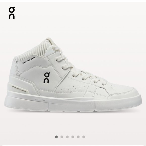 On Running Shoes - On-Running The Roger Clubhouse Mid, All White, Women Size 9